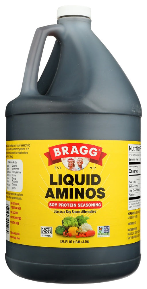 Bragg Liquid Aminos is a liquid seasoning made from non-GMO verified soybeans. It is the original formula created by health store pioneer, Paul C. Bragg.