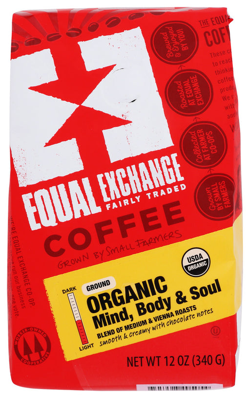 EQUAL EXCHANGE: Coffee Ground Mind Body Soul Organic, 12 oz - No Brand For Less 