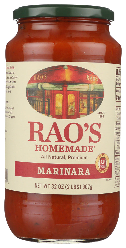 The simplicity of Rao's All Natural Sauce is an ideal base for your favorite recipes. Perfect for pasta, and for preparing seafood, chicken, pork, steak, and vegetables.