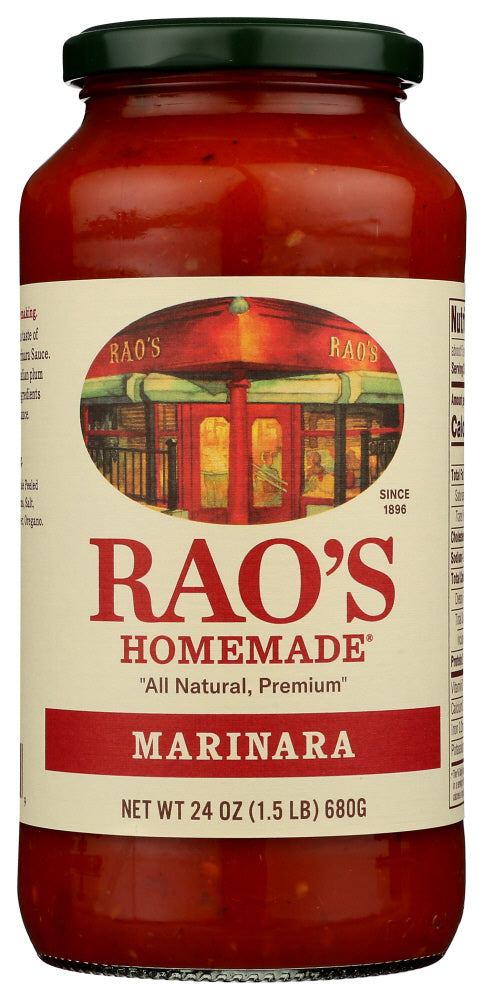 Description
Rao's award winning, slow-cooked marinara sauce is not only perfect for pasta but can be used as a base for preparing classic dishes with seafood, steak, chicken, pork, bruschetta, soups, caponata, or serve with vegetables.