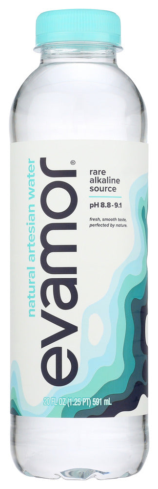 Smooth tasting evamor® water is Mother Nature's masterpiece, with no need for artificial alkaline substances or other additives. evamor's naturally occurring high pH ranges from 8.8 to 9.1, and because alkalinity increases exponentially, this means that evamor is up to 210 times more alkaline than water with a pH of 7.0 and 80 times more alkaline than water with a pH of 8.0.