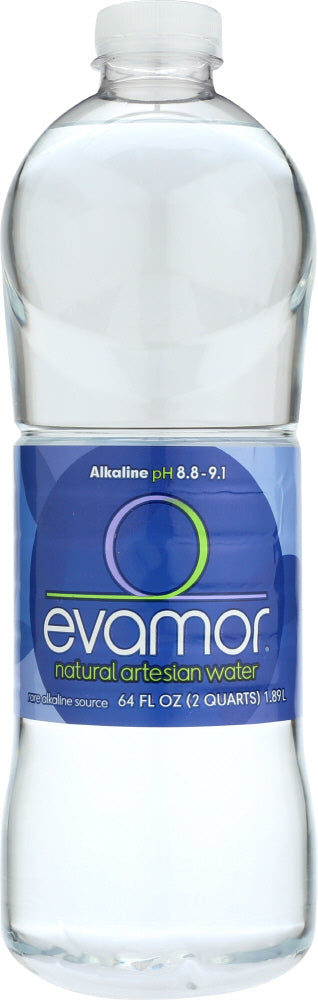 EVAMOR: Naturally Alkaline Artesian Water, 64 oz - No Brand For Less 