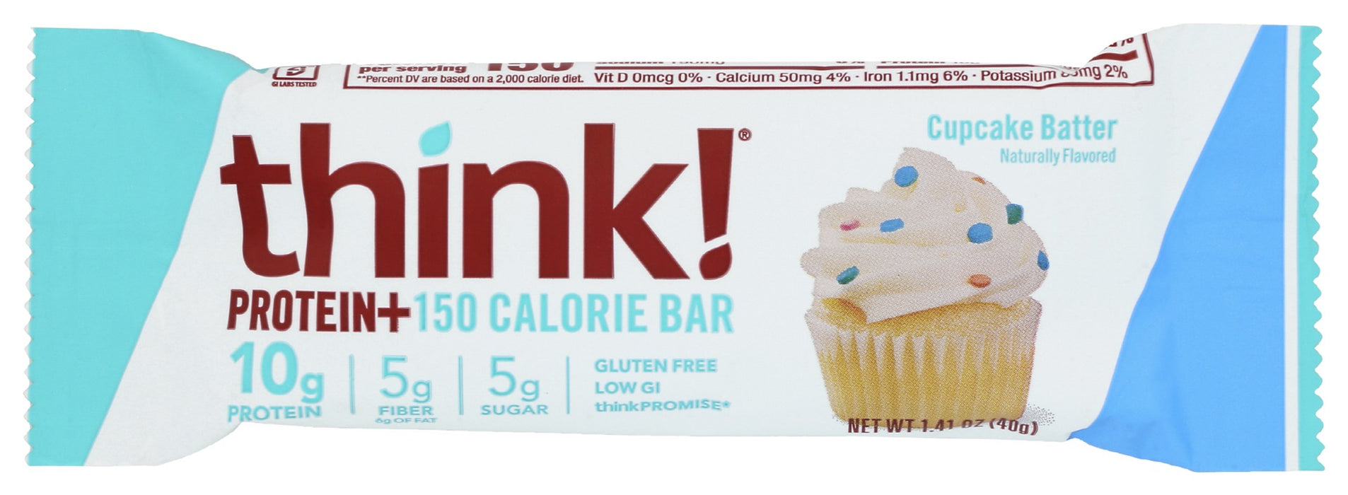 THINK THIN: Bar Protein Fiber Cupcake Batter, 1.41 oz