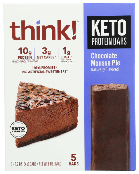 THINK: Chocolate Mousse Pie Keto Protein Bar 5 Pieces, 6 oz