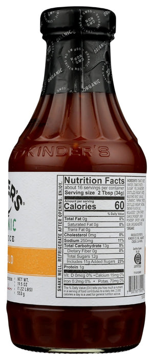 KINDERS: Organic California Gold BBQ Sauce, 19.5