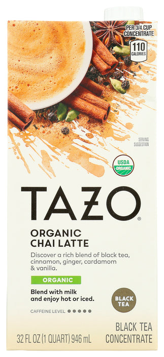 TAZO: Organic Chai Latte Black Tea Concentrate, 32 oz