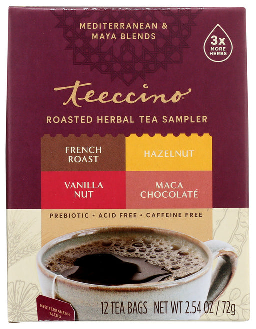 TEECCINO: Roasted Herbal Tea Sampler, 12 bg