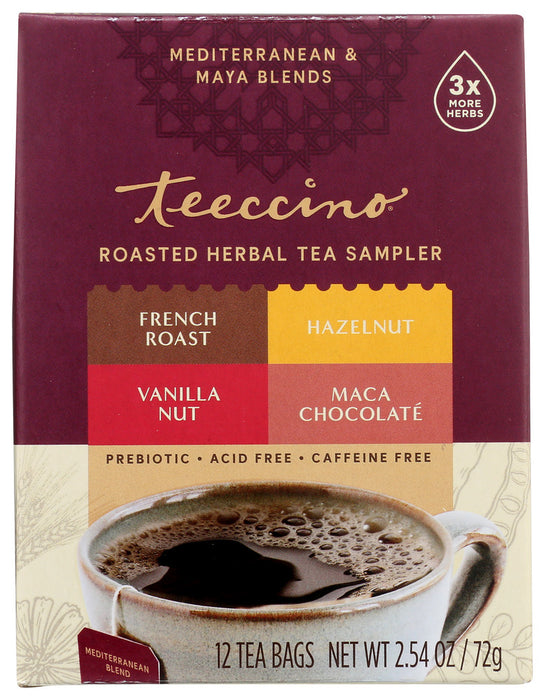 TEECCINO: Roasted Herbal Tea Sampler, 12 bg