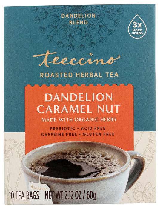 TEECCINO: Dandelion Caramel Nut Herbal Tea, 10 ct