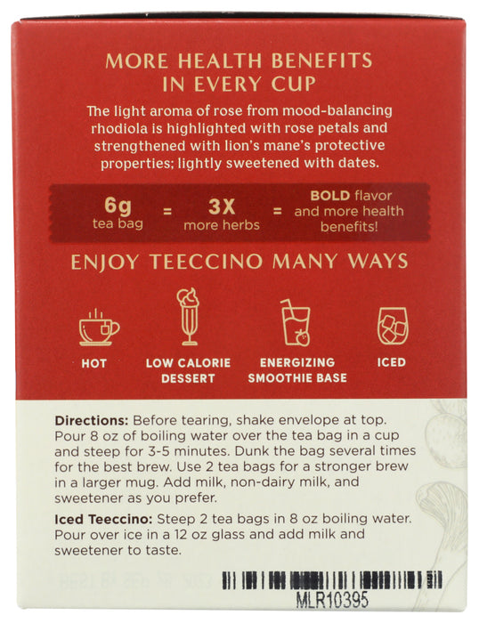 TEECCINO: Tea Rhodiola Mushroom, 10 ct