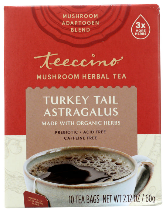 TEECCINO: Tea Turkey Tail Astragalus Mushroom, 10 ct