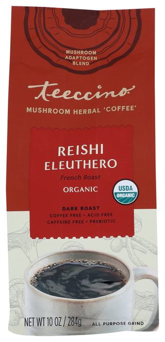 TEECCINO: Coffee Reishi Eleuthero Mushroom, 10 oz