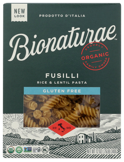 BIONATURAE: Organic Gluten Free Rice Lentil Fusili, 12 oz