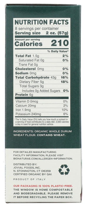 BIONATURAE: Organic Whole Wheat Penne Rigate Pasta, 16 oz