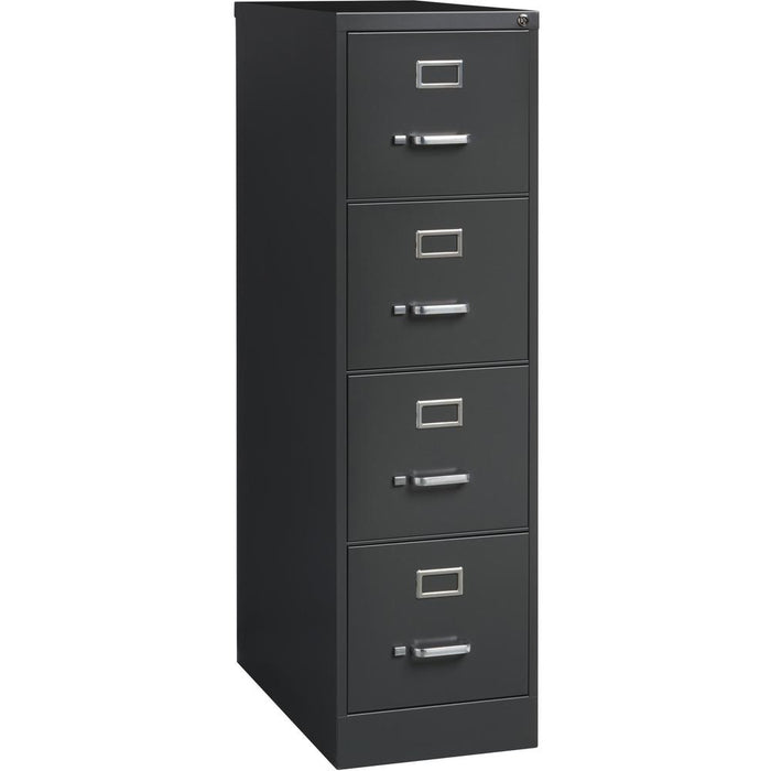 Lorell Fortress Series 26-1/2" Commercial-Grade Vertical File Cabinet - 15" x 26.5" x 52" - 4 x Drawer(s) for File - Letter - Vertical - Drawer Extension, Security Lock, Label Holder, Pull Handle - Ch