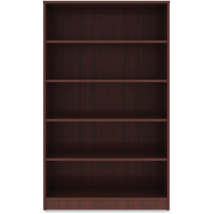 Lorell Laminate Bookcase - 0.8" Shelf, 36" x 12"60" - 5 Shelve(s) - 4 Adjustable Shelf(ves) - Square Edge - Material: Thermofused Laminate (TFL) - Finish: Mahogany