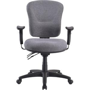 Lorell Accord Series Mid-Back Task Chair - Gray Polyester Seat - Black Frame - 1 Each