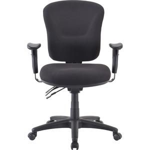 Lorell Accord Mid-Back Task Chair - Black Polyester Seat - Black Frame - 1 Each