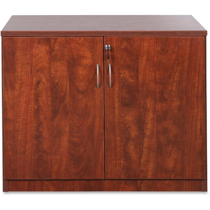 Lorell Essentials Series 2-Door Storage Cabinet - 36" x 22.5" x 29.5" - 2 x Door(s) - Cherry - Laminated - Melamine Faced Chipboard (MFC) - Assembly Required