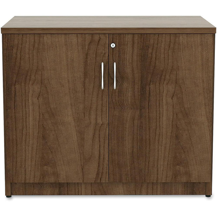 Lorell Essentials Series 2-Door Storage Cabinet - 36" x 22.5" x 29.5" - Glide, Lockable - Walnut - Laminate - Metal