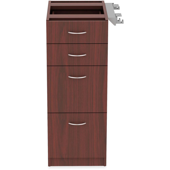 Lorell Relevance Series 4-Drawer File Cabinet - 15.5" x 23.6"40.4" - 4 x File, Box Drawer(s) - Finish: Mahogany, Laminate