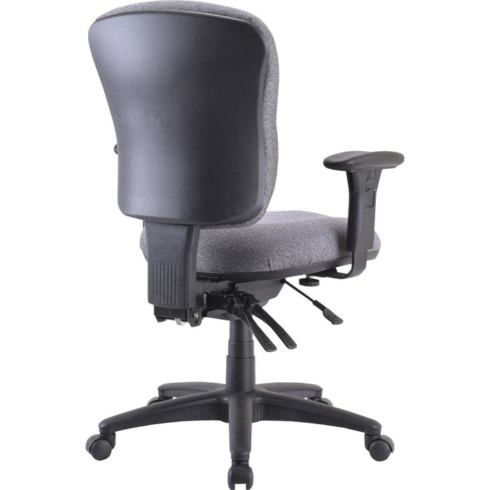 Lorell Accord Series Mid-Back Task Chair - Gray Polyester Seat - Black Frame - 1 Each