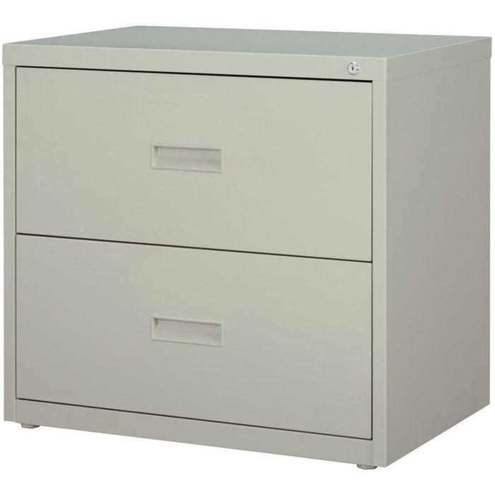 Lorell Value Lateral File - 2-Drawer - 30" x 18.6" x 28.1" - 2 x Drawer(s) for File - A4, Letter, Legal - Interlocking, Ball-bearing Suspension, Adjustable Glide - Light Gray - Steel - Recycled