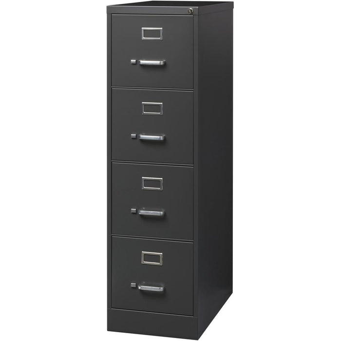 Lorell Fortress Series 26-1/2" Commercial-Grade Vertical File Cabinet - 15" x 26.5" x 52" - 4 x Drawer(s) for File - Letter - Vertical - Drawer Extension, Security Lock, Label Holder, Pull Handle - Ch