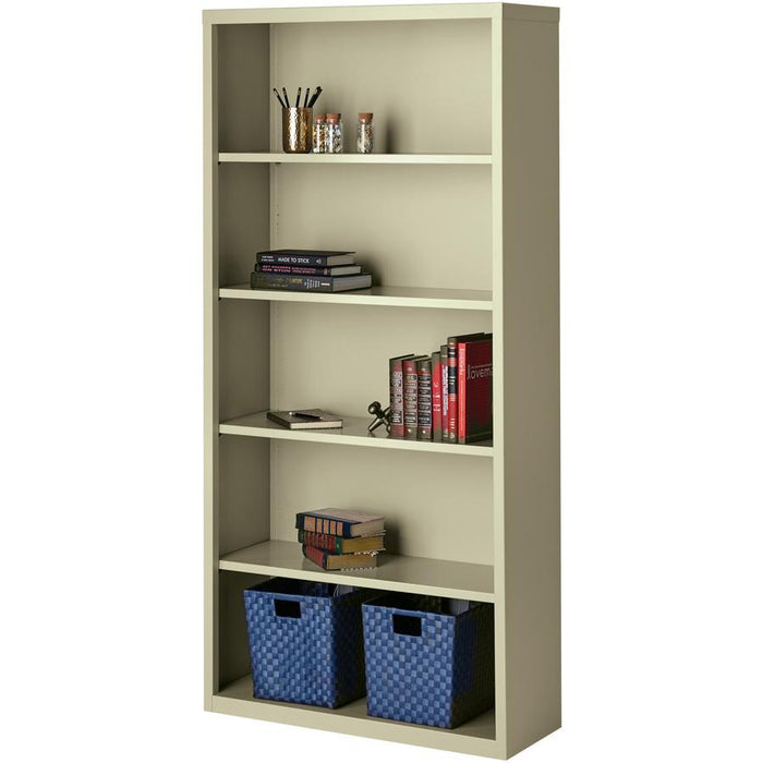 Lorell Fortress Series Bookcase - 34.5" x 13" x 72" - 6 x Shelf(ves) - Putty - Powder Coated - Steel - Recycled