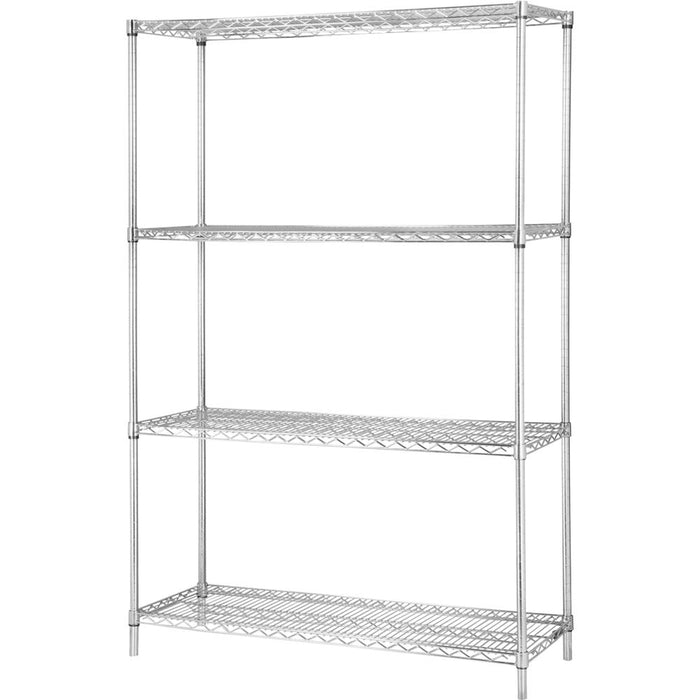 Lorell Industrial Wire Starter Shelving Unit - 48" Width x 18" Depth - Steel - Chrome