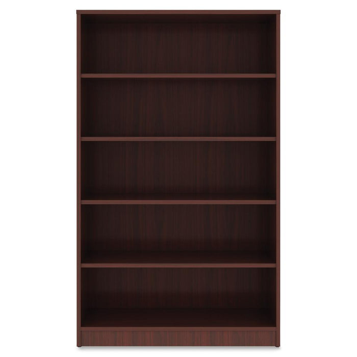 Lorell Laminate Bookcase - 0.8" Shelf, 36" x 12"60" - 5 Shelve(s) - 4 Adjustable Shelf(ves) - Square Edge - Material: Thermofused Laminate (TFL) - Finish: Mahogany