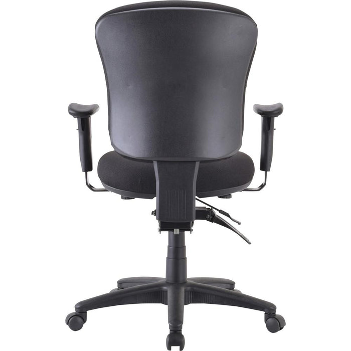 Lorell Accord Series Mid-Back Task Chair - Black Polyester Seat - Black Frame - 1 Each