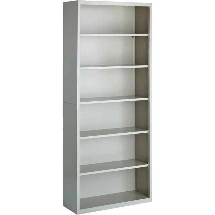 Lorell Fortress Series Bookcase - 34.5" x 13" x 82" - 6 x Shelf(ves) - Light Gray - Powder Coated - Steel - Recycled - Assembly Required