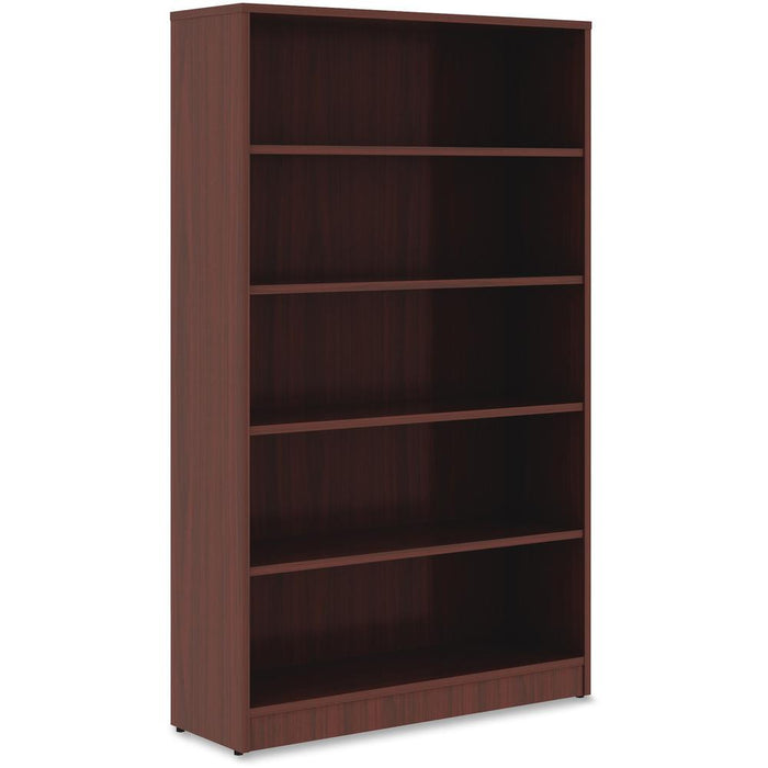 Lorell Laminate Bookcase - 0.8" Shelf, 36" x 12"60" - 5 Shelve(s) - 4 Adjustable Shelf(ves) - Square Edge - Material: Thermofused Laminate (TFL) - Finish: Mahogany