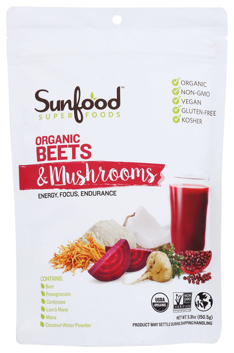 SUNFOOD SUPERFOODS: Organic Beets And Mushroom, 5.31 oz