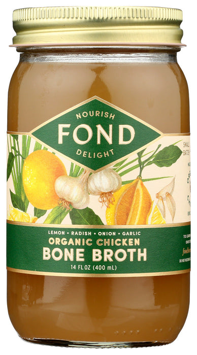 FOND BONE BROTH: Broth Bone Lemon N Garlic Chicken Organic, 14 FO - No Brand For Less 