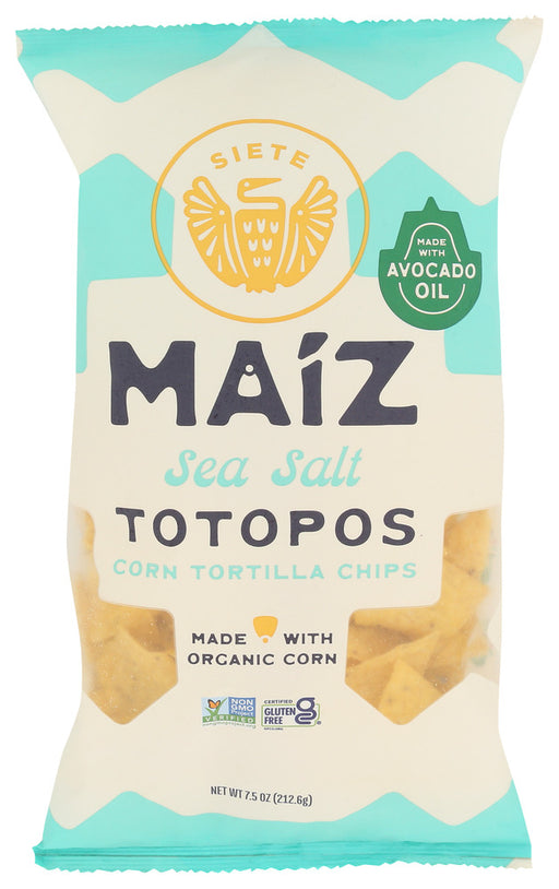 SIETE: Maiz Totopos Sea Salt Tortilla Chips, 7.5 oz