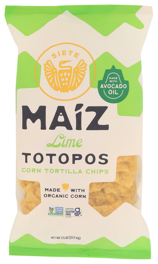 SIETE: Maiz Totopos Lime Tortilla Chips, 7.5 oz