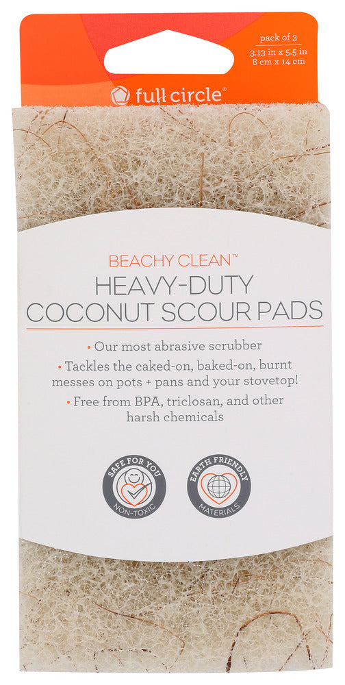 FULL CIRCLE HOME: Heavy Duty Coconut Scour Pads, 3 ea - No Brand For Less 