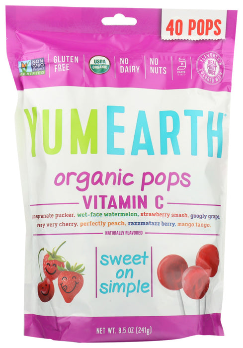 Try all 8 delicious flavors to œC which organic pop is your favorite: strawberry, pomegranate, peach, cherry, grape, mango, watermelon and razzmatazz berry.  All lollipops are individually wrapped perfect for sharing!
Flavors: Pomegranate Pucker, Wet-Face Watermelon, Strawberry Smash, Googly Grape, Very Very Cherry, Perfectly Peach, Razzmatazz Berry, Mango Tango