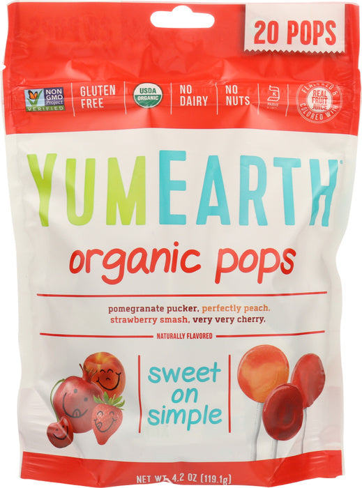 YUMEARTH ORGANICS: Assorted Organic Pops 20 Pops, 4.3 oz