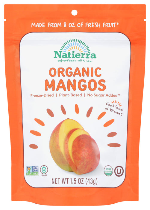 We're taking organic fruits + veggies on a freeze-dried adventure, to deliver the most crunchy and ohh so sweet mangos that have maintained all their essential nutrients. We've selected the ripest and tastiest mangos to bring you this healthy and delicious snack.