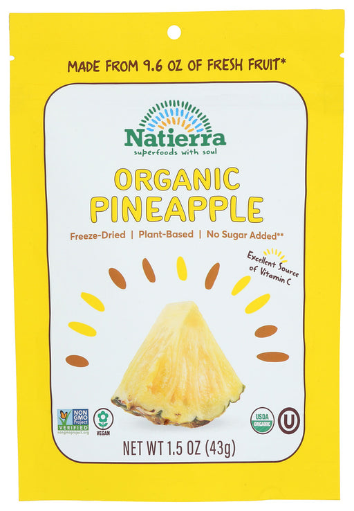 We're taking organic fruits + veggies on a freeze-dried adventure, to deliver the most crunchy and ohh so sweet pineapples that have maintained all their essential nutrients. We've selected the ripest and tastiest pineapples to bring you this healthy and delicious snack.