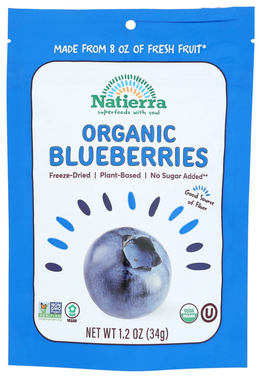 NATIERRA: Organic Freeze Dried Blueberries Bag, 1.2 oz