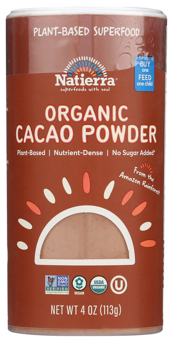 NATIERRA: Organic Cacao Powder Shaker, 4 oz