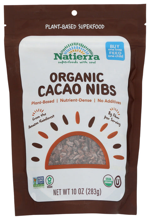 NATIERRA: Organic Raw Cacao Nibs Pouch, 10 oz