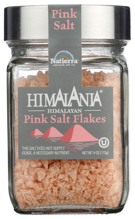 NATIERRA: Himalania Pink Salt Flakes Jar, 4 oz