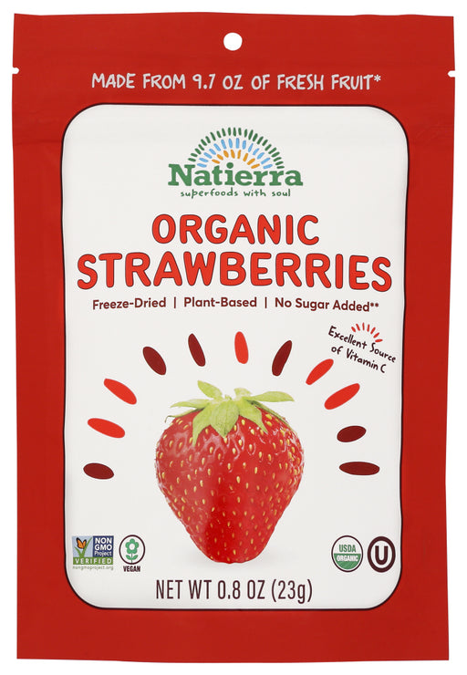 NATIERRA: Organic Freeze Dried Strawberries, 0.8 oz