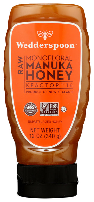 WEDDERSPOON: Raw Monofloral Manuka Honey, 12 oz