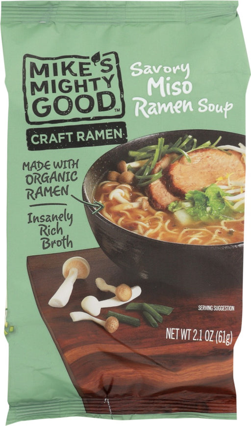 We're in love with this pork broth-based savory miso ramen soup. It has all the richness and complexity of ramen bar ramen, but is ready in just minutes! Want to know what makes our ramen so cool? We make our products using organic ramen noodles that we make from scratch in Woodland, CA each day. Check out our recipe suggestions to make your own world-class Craft Ramen bowl and Savor The Good.